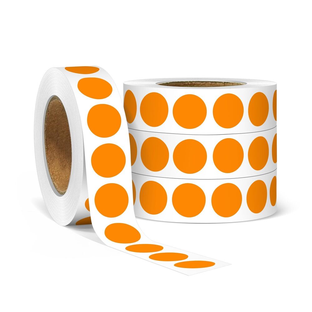 1053 4000PCS 1/2" Small Round Dot Stickers,0.5 Inch 4 Rolls Color Coding